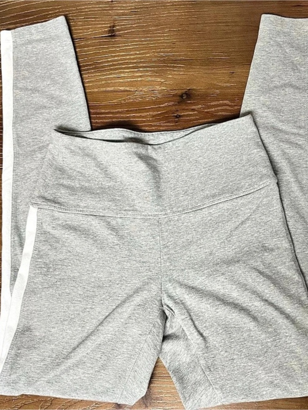 PINK Gray & White Color Block Leggings